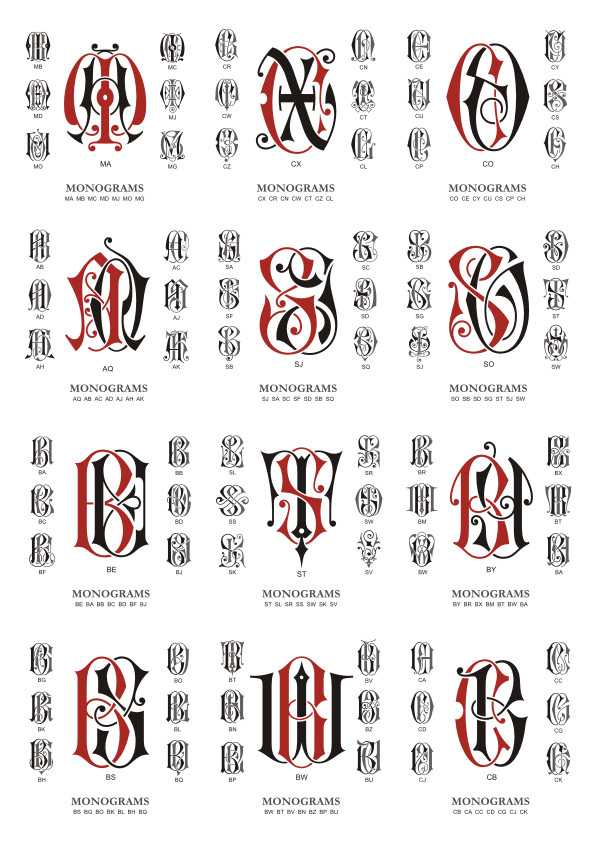 Monogram Vector Set Free Vector Download In Cdr 595x842 Monogram Vector Set Free Vector Download In Cdr