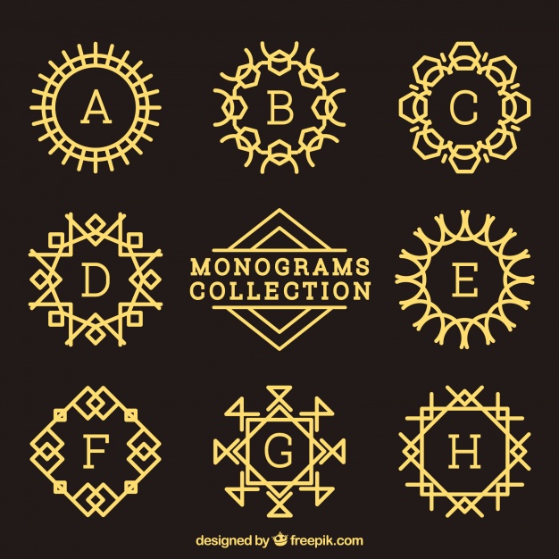 Collection Of Decorative Golden Monogram Vector Free Download 626x626 Collection Of Decorative Golden Monogram Vector Free Download