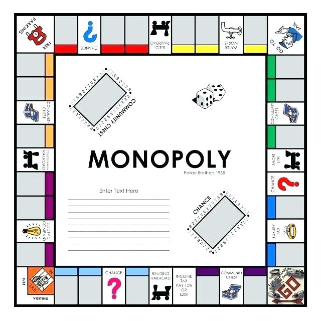 monopoly board blank template
