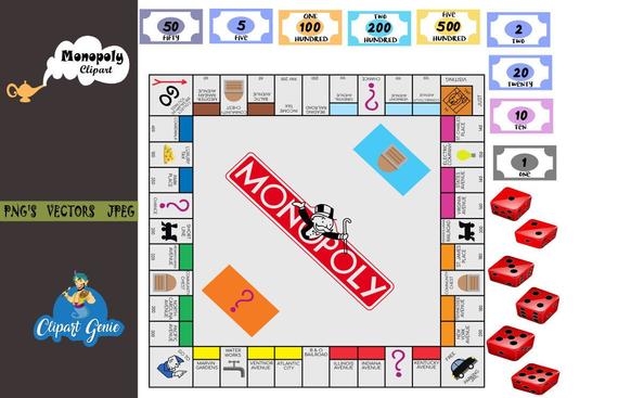 570x367 Diy Monopoly Monopoly Board Monopoly Clipart Monopoly Etsy