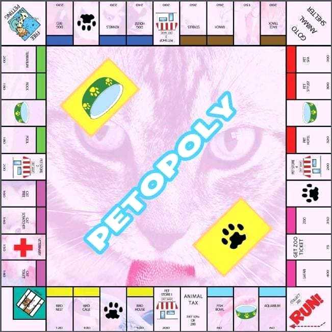 651x651 Monopoly Game Board Template