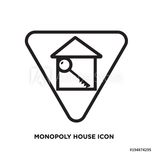 500x500 Monopoly House Icon, Triangle Home Key Flat Vector Sign Isolated