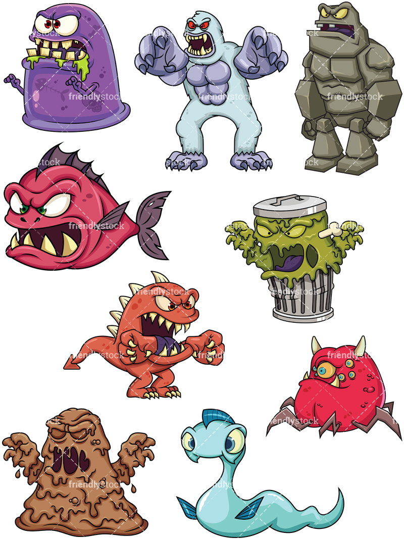800x1067 Scary Monsters Cartoon Vector Clipart