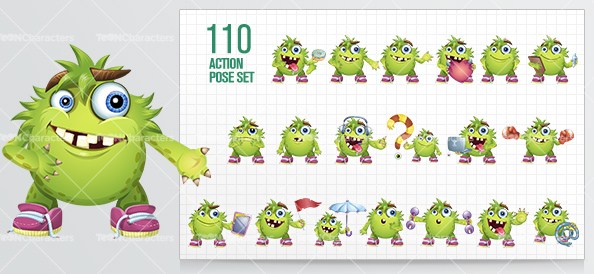 594x274 Vector Monster Character Illustration