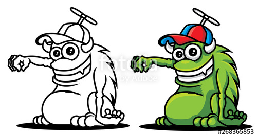 500x268 Monster Colouring Picture Reference Set Cartoon Cute Green