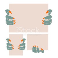 200x200 Monster Hand Hold Blank Paper,vector Idea Concept Stock Vectors