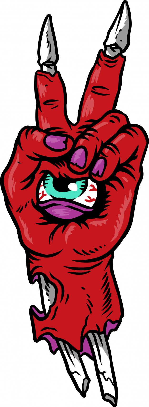 626x1707 Monster Hand Vector Premium Download