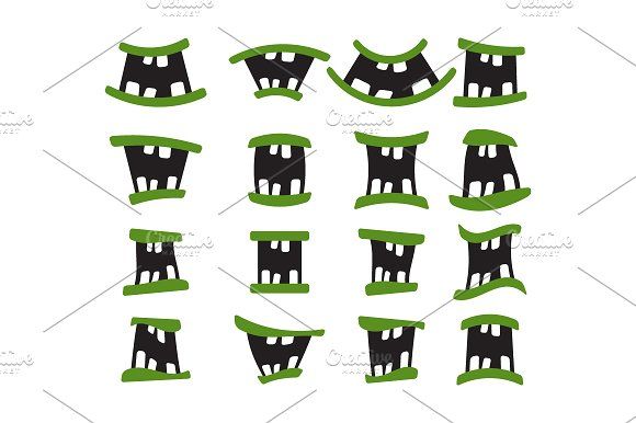 580x386 Set Of Monster Mouth Graphics Set Of Monster Mouth Vector