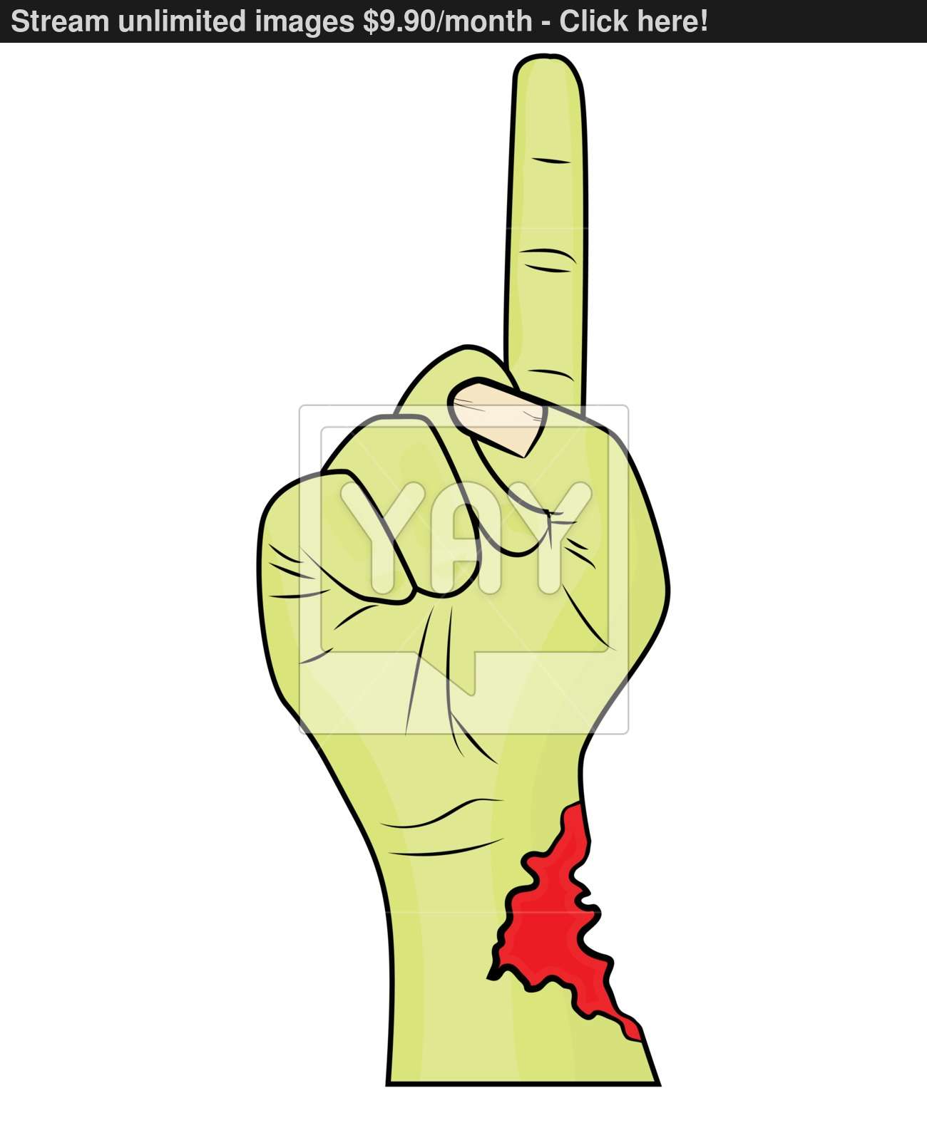 1300x1600 Zombie Hand Finger Up Gesture Halloween Vector