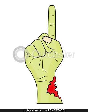 365x464 Zombie Hand Finger Up Gesture Halloween Vector Realistic Cartoon
