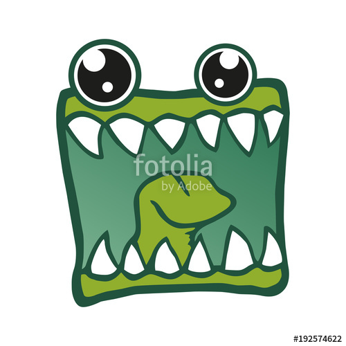 500x500 Monster Logo Vector Illustration Characters Graphic Stock Image