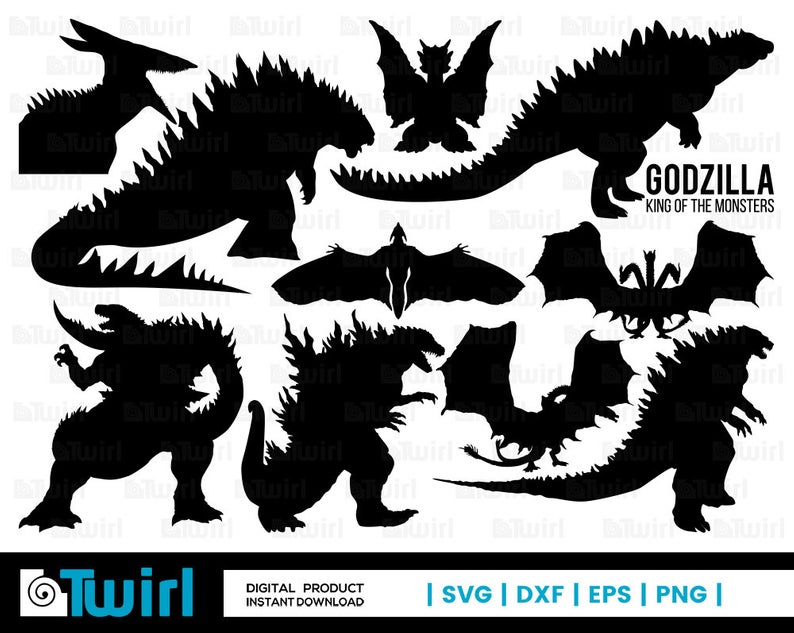 794x633 Godzilla Dinosaur Monster Silhouette Godzilla Etsy
