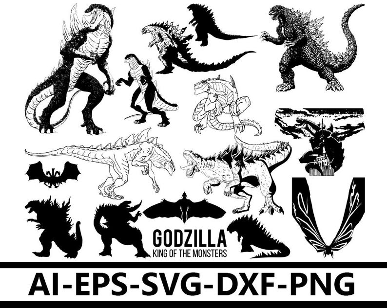 794x633 Godzilla King Of Monster Silhouette Godzilla Symbol Etsy