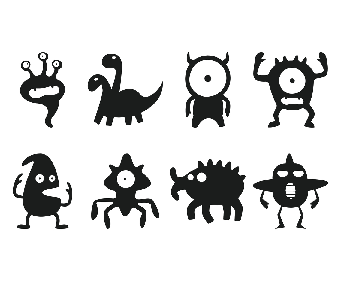 1136x936 Monster Silhouette Vector Art Graphics