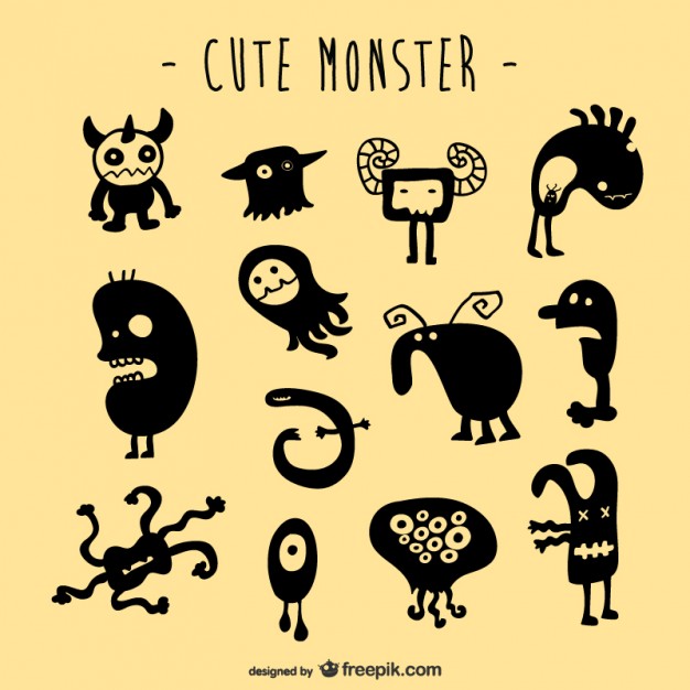 626x626 Monster Creatures Set Vector Free Download