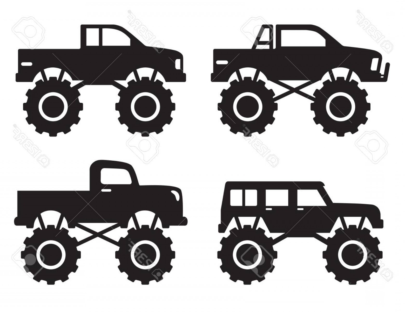 1560x1204 Photostock Vector Vector Illustration Of Monster Pick Up Truck