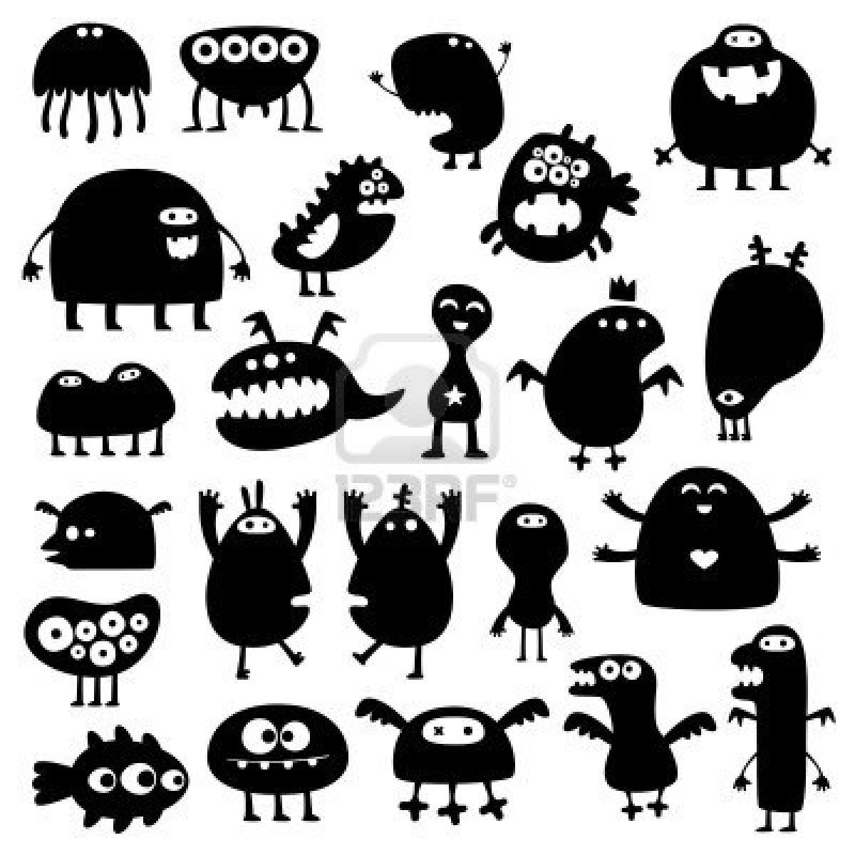 1200x1200 Stock Vector Artists That Inspire Funny Monsters, Silhouette