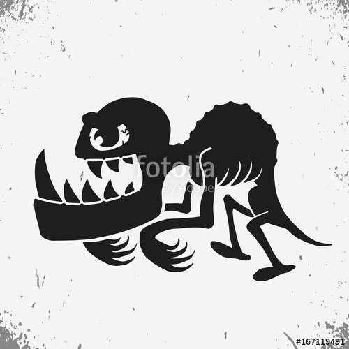 500x500 Cartoon Monster Silhouette Vector Illustration Stock Image