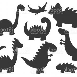300x300 Cartoon Dinosaurs Vector Illustration Monster Silhouette Animal