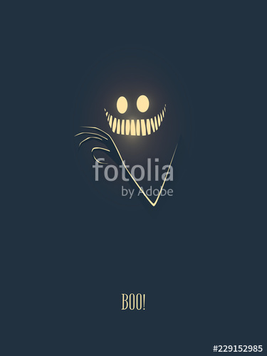 375x500 Happy Halloween Vector Illustration Card With Monster Glowing