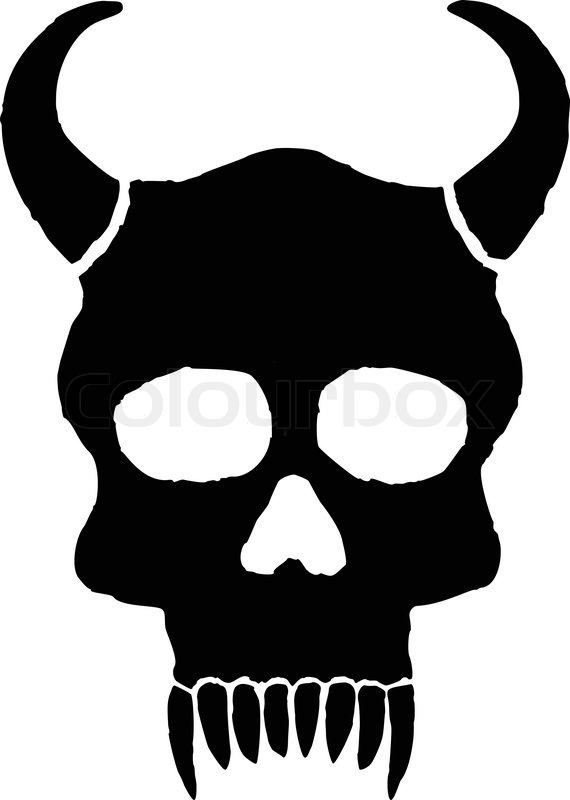 570x800 Monster Skull With Horns And Big Stock Vector Colourbox