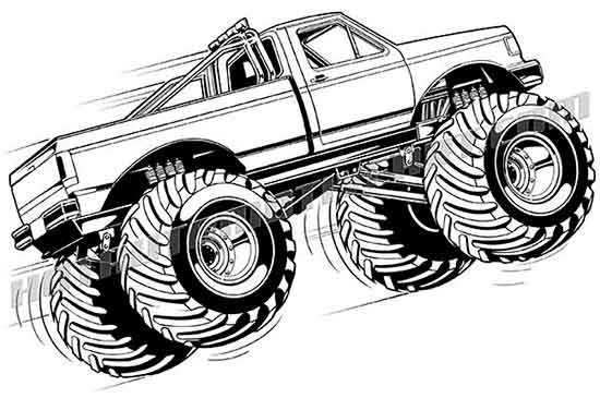 Ford F Monster Truck Vector Clip Art 550x365 Ford F Monster Truck Vector Clip Art