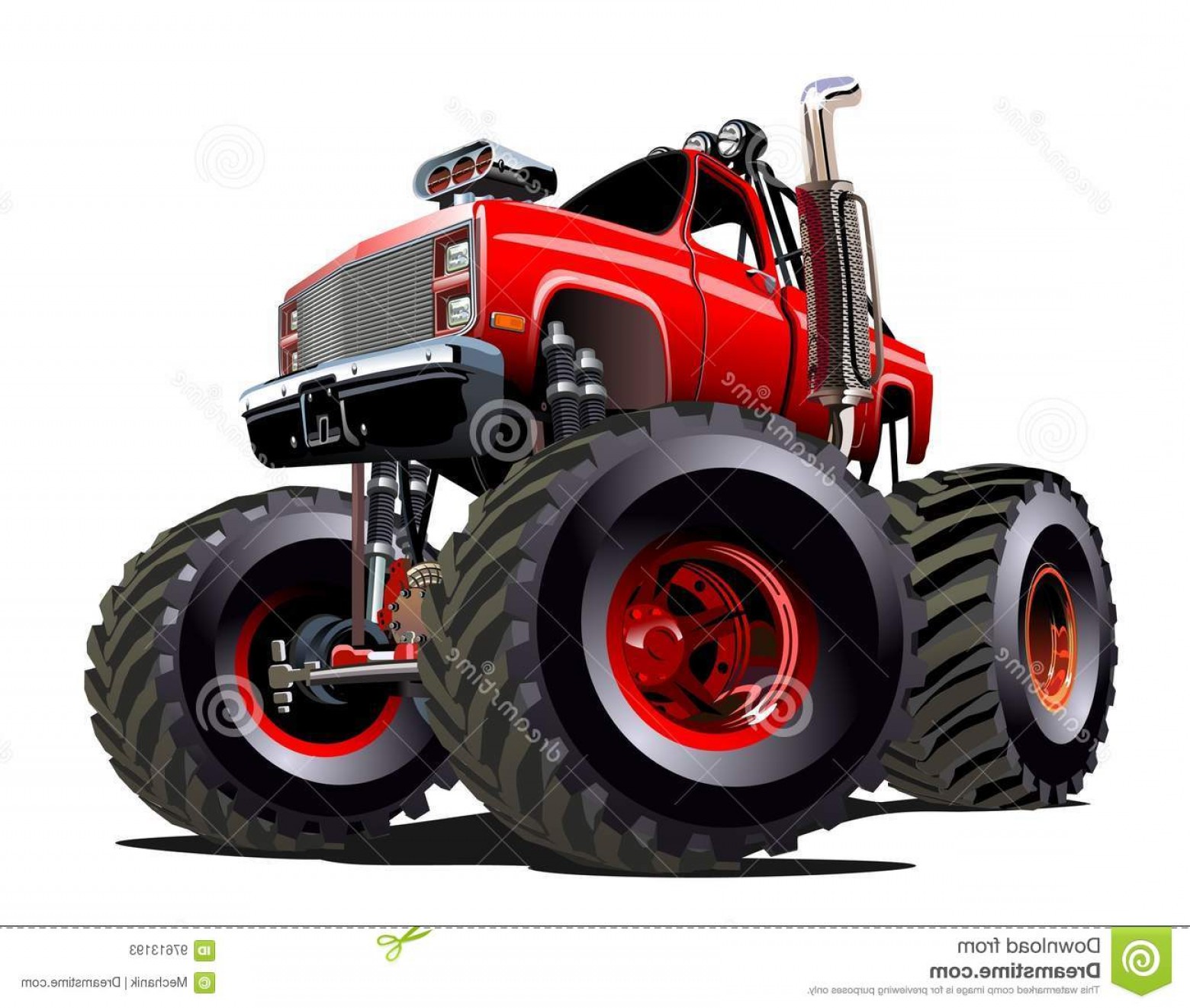Stock Illustration Cartoon Monster Truck Vector White Image 1560x1321 Stock Illustration Cartoon Monster Truck Vector White Image