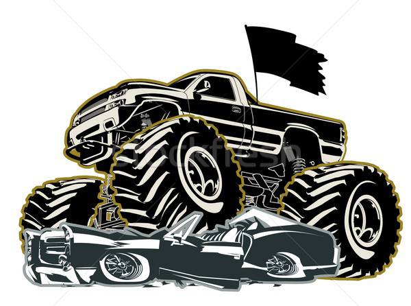 Cartoon Monster Truck Vector Illustration Mechanik 600x446 Cartoon Monster Truck Vector Illustration Mechanik