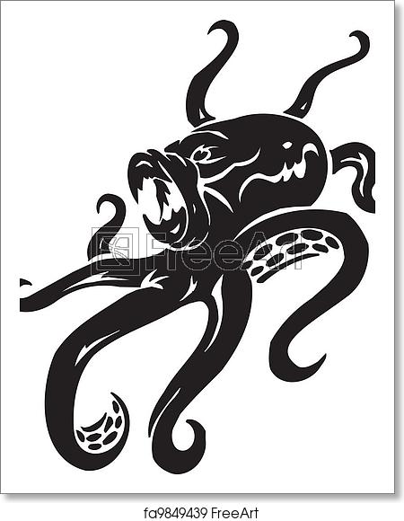 450x580 Free Art Print Of Sea Monster