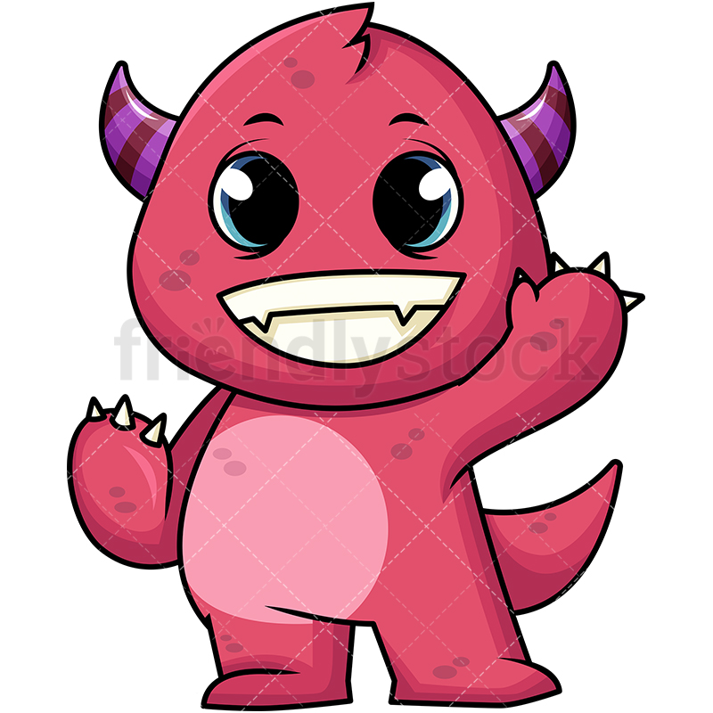 800x800 Friendly Monster Cartoon Vector Clipart