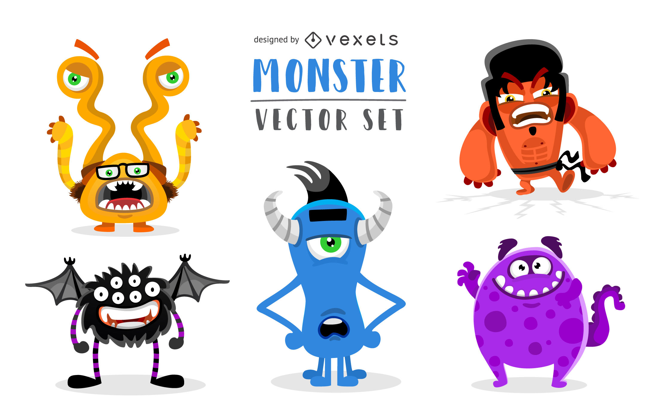 2221x1400 Funny Monster Vector Set