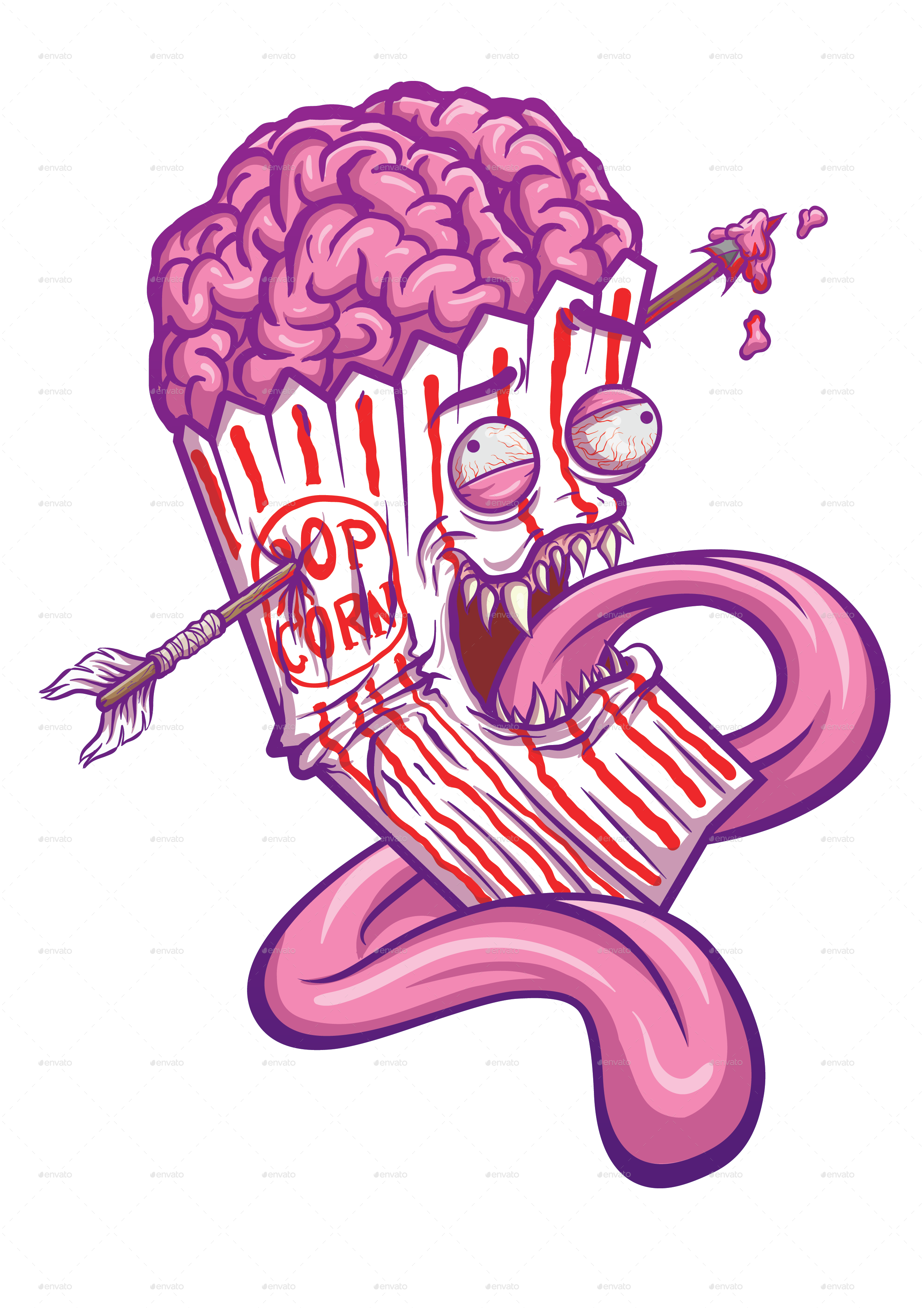 2480x3508 Popcorn Monster Vector