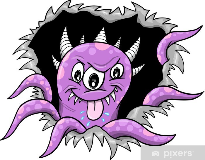 700x548 Purple Halloween Monster Vector Illustration Wall Mural Pixers