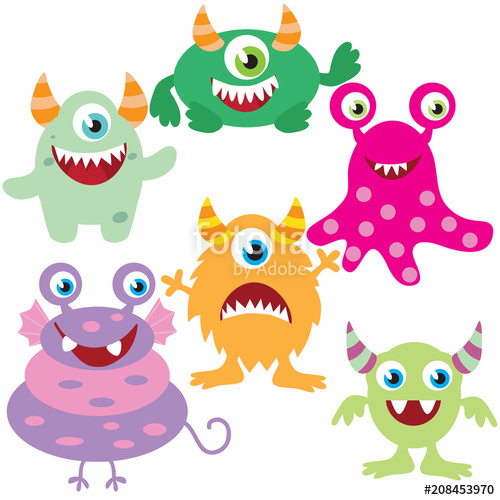 500x500 Cute Monster Vector Cartoon Illustration Stock Image And Royalty