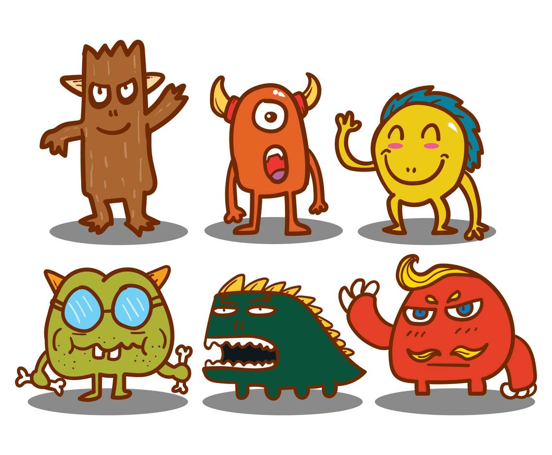 1136x936 Hand Drawn Cartoon Monster Vector