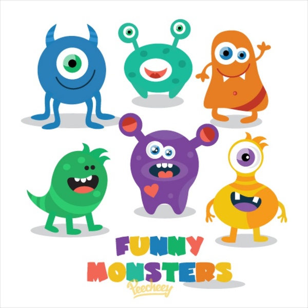 600x600 Cute Little Monsters Ready For Halloween Party Free Vector