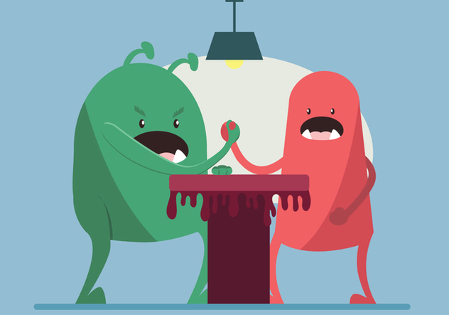 632x443 Arm Wrestling Monster Vector Free Vector Download Cannypic