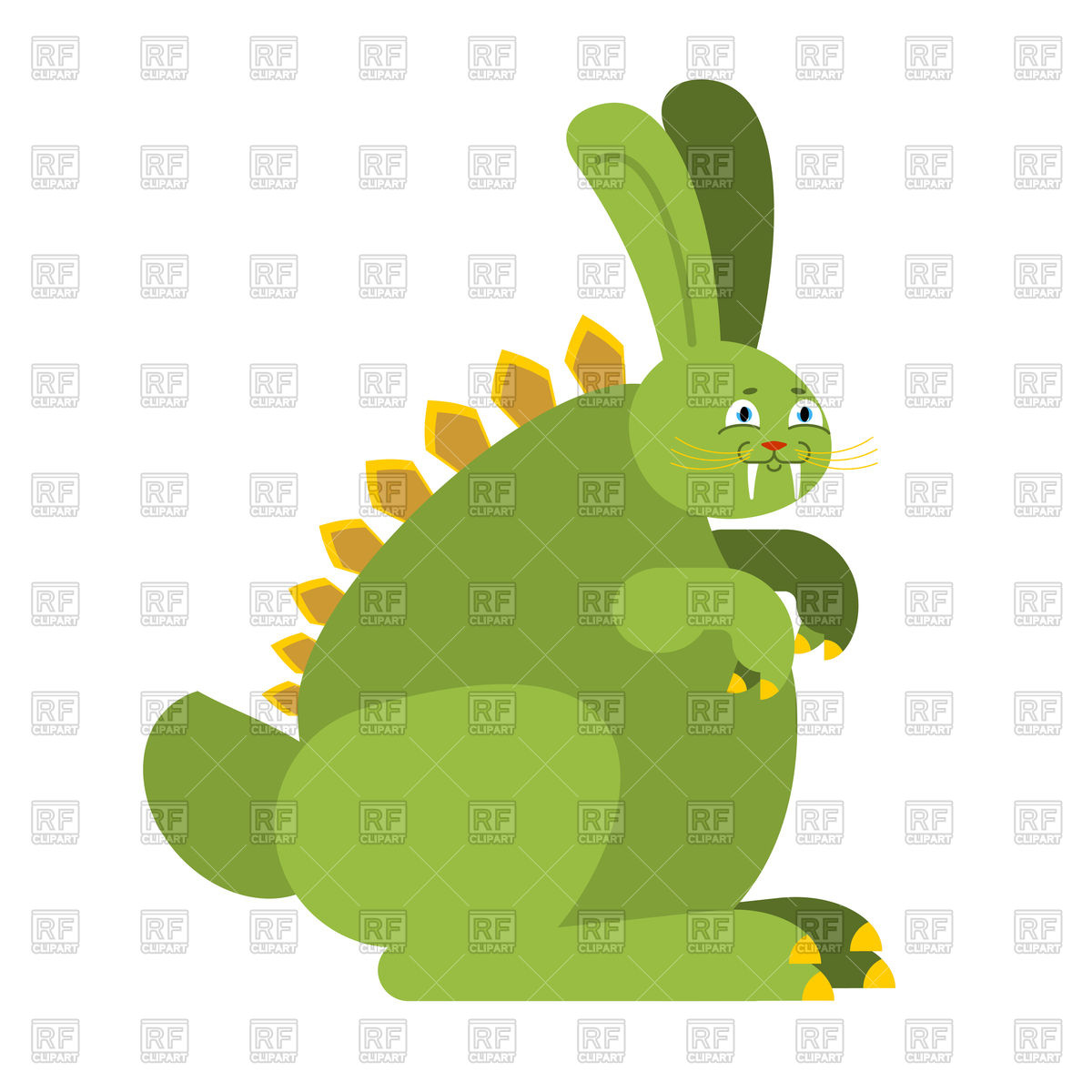 1200x1200 Prehistoric Rabbit Dinosaur Raptor Hare Monster Vector Image