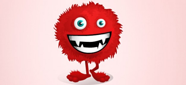626x288 Red Fluffy Monster Vector Character Vector Free Download