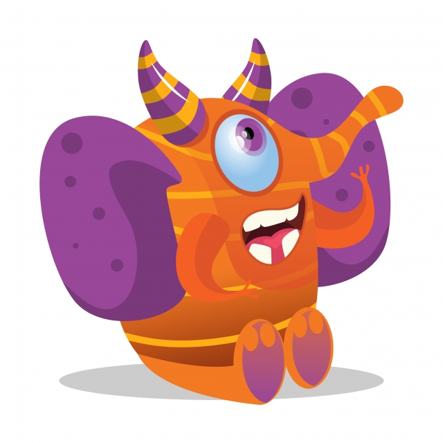 640x640 Cute Cartoon Monster Halloween Vector Monster Character