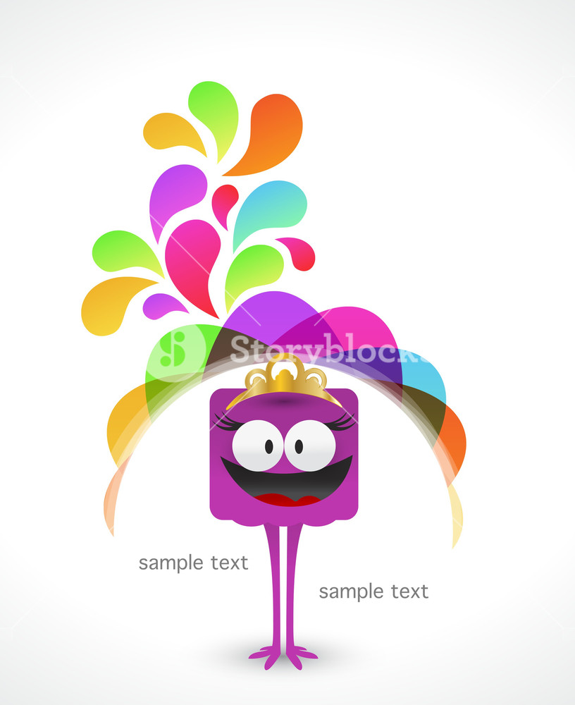 816x1000 Cute Monster Vector Illustration Royalty Free Stock Image
