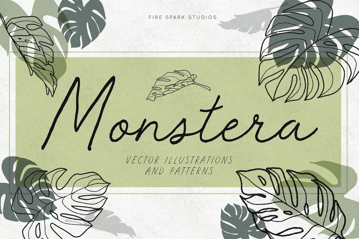 Monstera Vector Illustrations Patterns 1200x800 Monstera Vector Illustrations Patterns