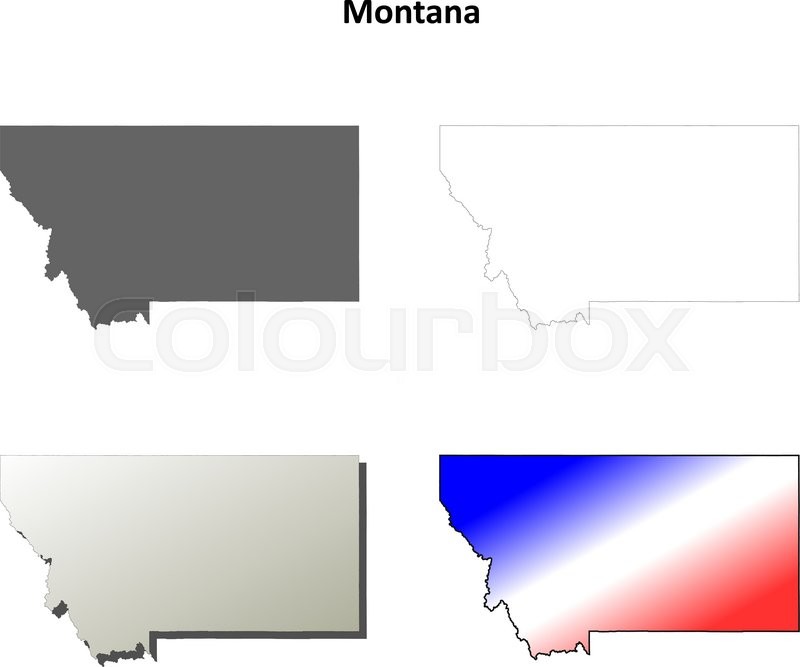 Montana State Blank Vector Outline Map Stock Vector Colourbox 800x667 Montana State Blank Vector Outline Map Stock Vector Colourbox