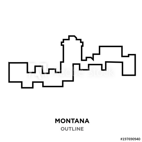 Montana Outline On White Background 500x500 Montana Outline On White Background