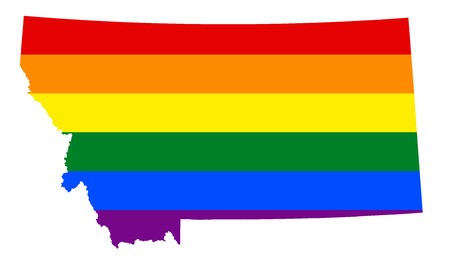 450x260 Lgbt Flag Map Of Montana Vector Rainbow Map Of Montana In Colors