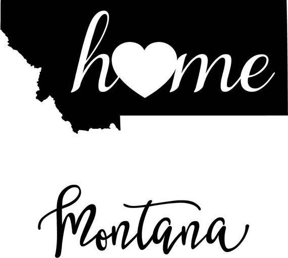 570x511 Montana State Map Digital Png Vector Graphic Etsy