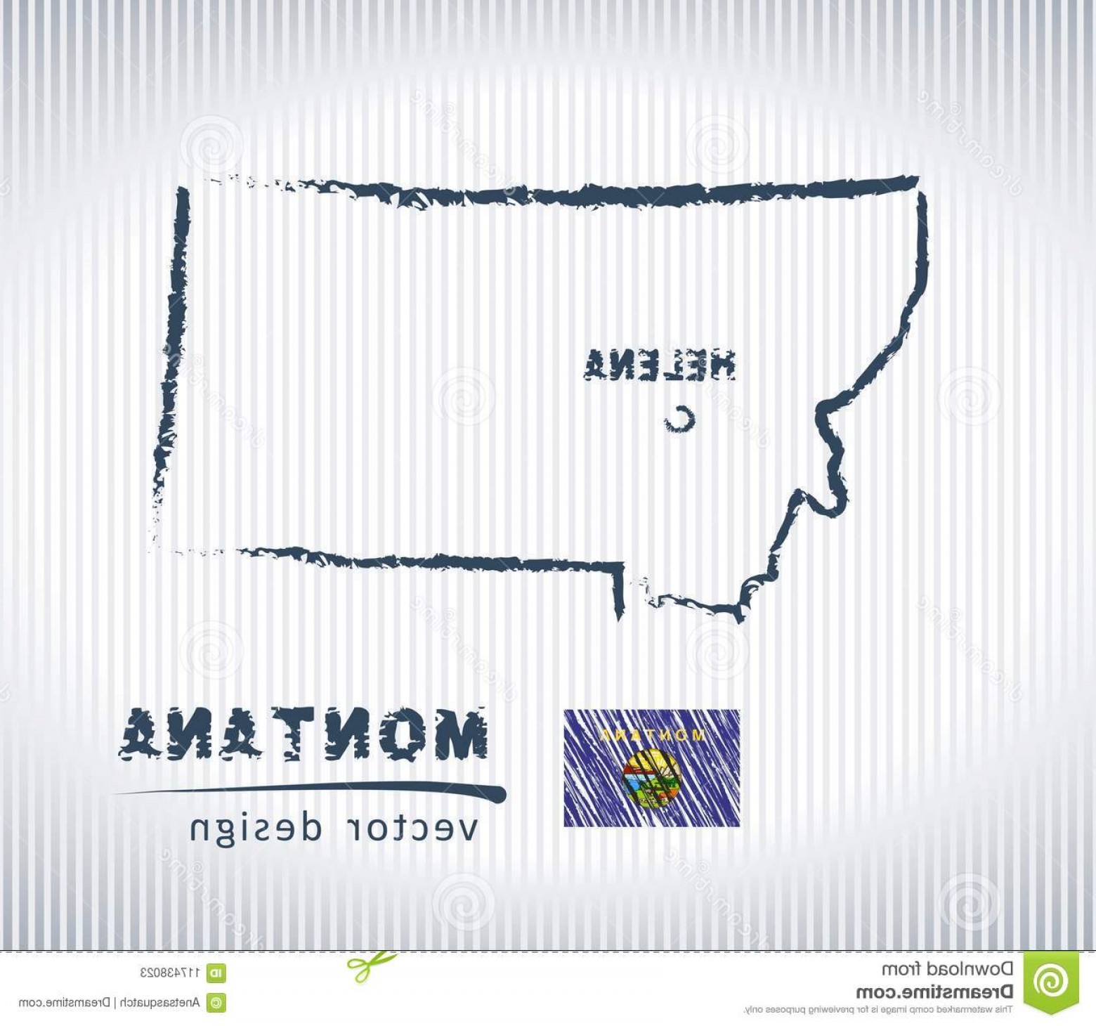 1560x1460 Montana Vector Chalk Drawing Map Isolated White Background Vector