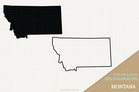 570x379 Montana Vector State Clipart Mt Clip Art Montana State Etsy