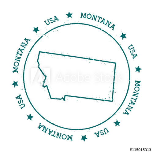 500x500 Montana Vector Map Retro Vintage Insignia With Us State Map