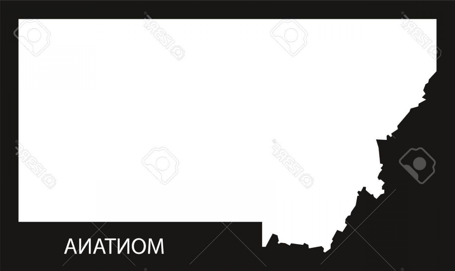 1560x930 Photostock Vector Montana Usa Map Black Inverted Silhouette